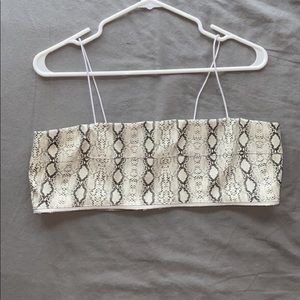 Fashion nova snake skin bandeau top, never worn